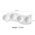 Axyaa White Ceramic 4-Grid Snack Bowl Set for Creative Tableware and Molecular Cuisine
