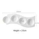 Axyaa White Ceramic 4-Grid Snack Bowl Set for Creative Tableware and Molecular Cuisine