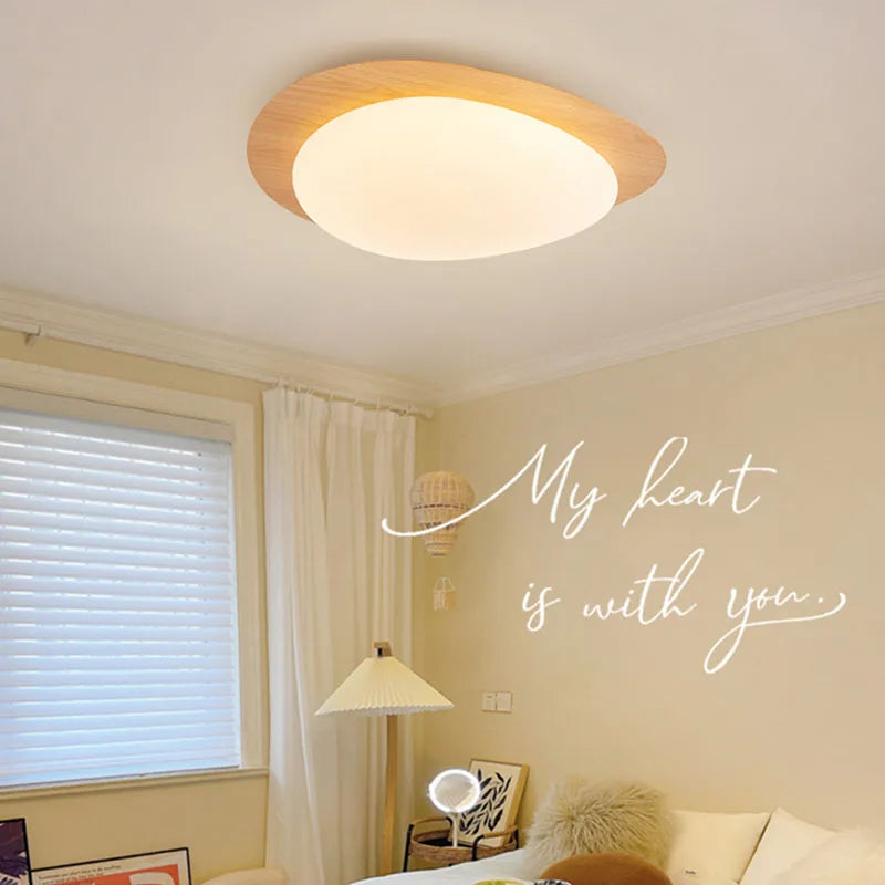 Axya Nordic Wood Texture LED Ceiling Lamp for Home Decor Lighting