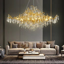 Axyaa Crystal Chandelier: Post-Modern Minimalist Living Room & Restaurant Light