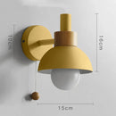 Axyaa Soft Colorful LED Wall Lamp - Nordic Bedroom Sconce with Pull Switch