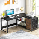 Axyaa Modern L-Shaped Computer Desk: Corner Office Workstation & Study Table