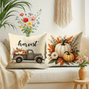 Axyaa Thanksgiving Vintage Truck & Fall Pillow Covers - Country Farmhouse Style