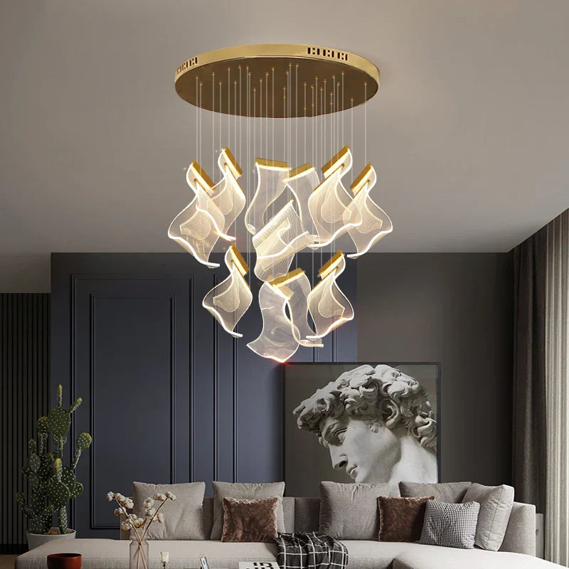 Axyaa Villa Acrylic Chandelier for Modern Luxury Decor & Lighting