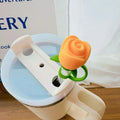 Axyaa Silicone Straw Cover Large Rose Flower Shape Heat-resistant Dust Proof Cup Accessorie