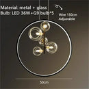 Axyaa Glass Bubble LED Chandelier, Modern Home Decor Lighting