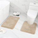 Axyaa Soft Plush Bathroom Mats Set: Shaggy, Absorbent, Non-Slip - 2Pcs