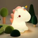 Axyaa Unicorn Silicone LED Night Light - Rechargeable Cute Animal Bedroom Lamp