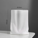Axyaa Silver Ceramic Plant Vase: Elegant Floral Art Pot for Home & Hotel Decoration