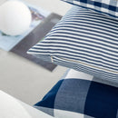 Axyaa Checkered Stripe Pillowcase Blue Series 45x45cm Home Office Decor
