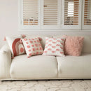 Axyaa Velvet Embroidered Pink Pillowcase Cojines 45X45 for Home and Sofa Decor