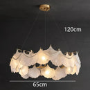 Axyaa Vintage Ginkgo Leaf Chandelier French Cream Style Crystal Glass Light