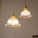 Axyaa Nordic Glass LED Pendant Lamp for Bedroom Living Room, Modern Copper Socket Hanging Light