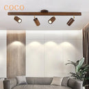 Axyaa Wood Grain LED Chandeliers: Modern Walnut Ceiling Lights for Home and Kitchen