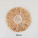 Axyaa Nordic Rattan Wall Basket Decor - Hanging Ornament and Crafted Wall Frame