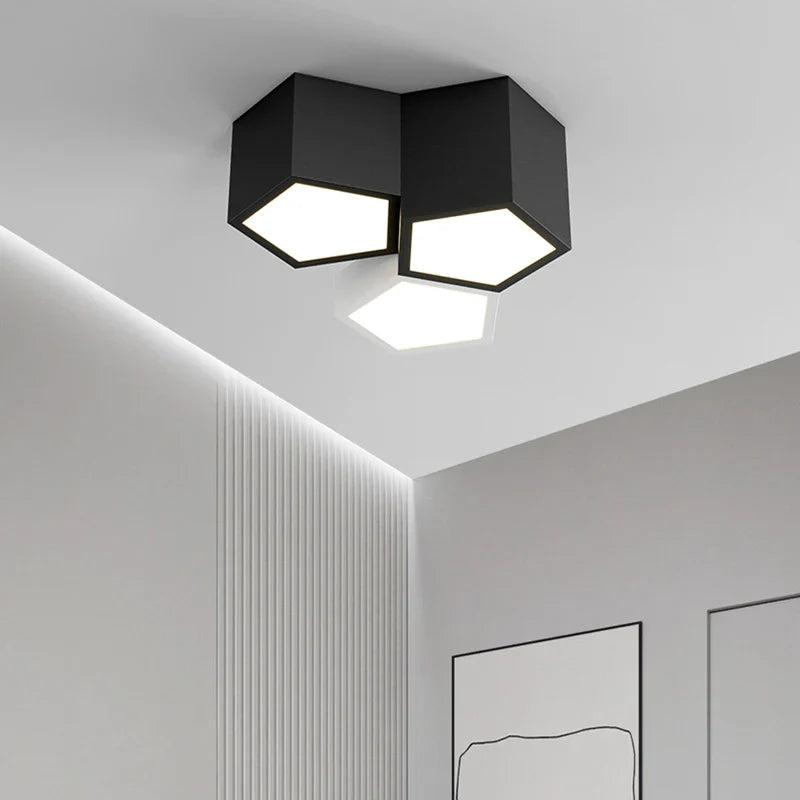 Axyaa Modern Geometric Ceiling Lights for Living Room - Creative Designer Bedroom Lighting Fixtures