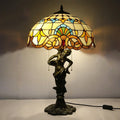 Axyaa Glass Flower Tiffany Table Lamp LED for Home Bedroom Study