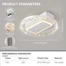 Axyaa Crystal Ceiling Light: Luxury White Fan Lamp for Bedroom, Living, Dining, Office