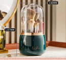 Axyaa Rotating Makeup Brush Holder with Lid & Cosmetic Organizer