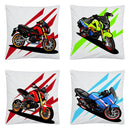 Axyaa Motorcycle Cartoon Plush Pillowcase Home Sofa Car Decor 45x45 cm