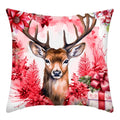 Axyaa Christmas Home Decoration Pillow Cover Santa Claus Snowman Fawn Print