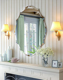 Axyaa Scalloped Oval Mirror with Beveled Edge for Bathroom & Living Room