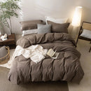 Axyaa Light Chocolate Brown King Size Washed Cotton Duvet Cover
