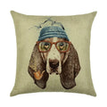 Axyaa Dog Linen Cushion Cover 45*45cm - Home Sofa Decor Pillowcase