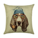 Axyaa Dog Linen Cushion Cover 45*45cm - Home Sofa Decor Pillowcase