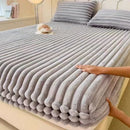 Rabbit Velvet Thicken Fitted Sheet Set Axyaa Warmth Bed Sheet Queen King Size