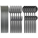 Axyaa 30-Piece Silver Stainless Steel Cutlery Set for Party Kitchen