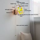 Axyaa Glass Wood LED Wall Lamp for Bedroom Bathroom Mirror Fixture