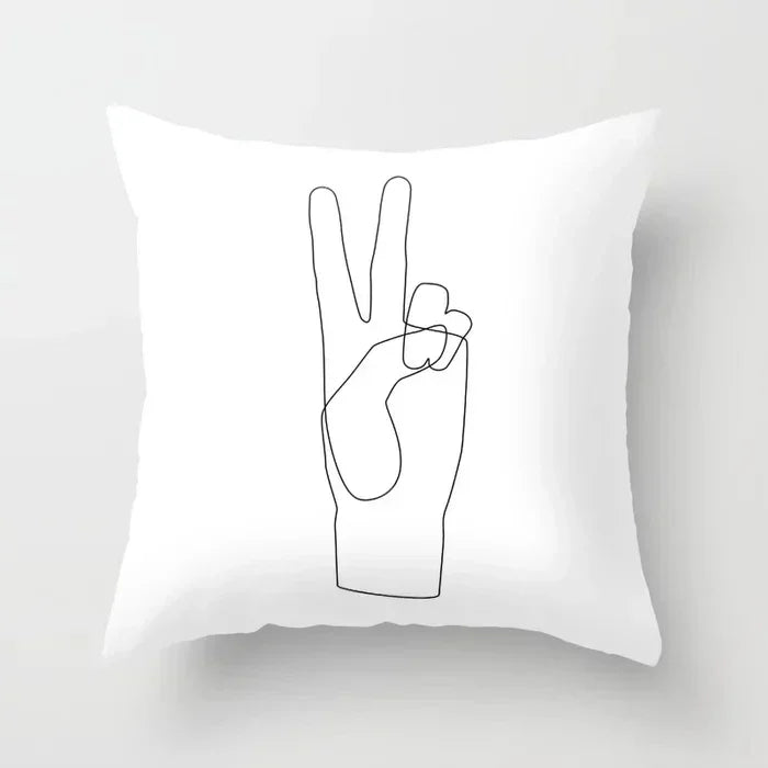 Axyaa Abstract Art Couple Portrait Pillow Cover 45X45CM