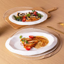 Axyaa Ceramic Oval Fish Plate for Steamed Fish and Vegetables