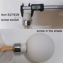 Axyaa Matte White Glass Lamp Shade for E27 E14 Threaded Socket