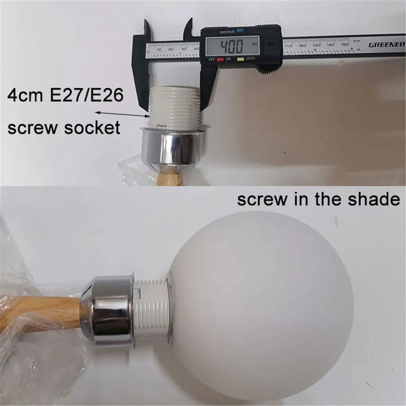 Axyaa Matte White Glass Lamp Shade for E27 E14 Threaded Socket