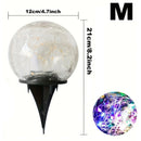 Axyaa Solar Cracked Glass Ball Lights - Warm White + RGB Color Changing