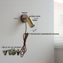 Axyaa Copper Lampshade LED Wall Sconce Walnut Wood Mirror Light