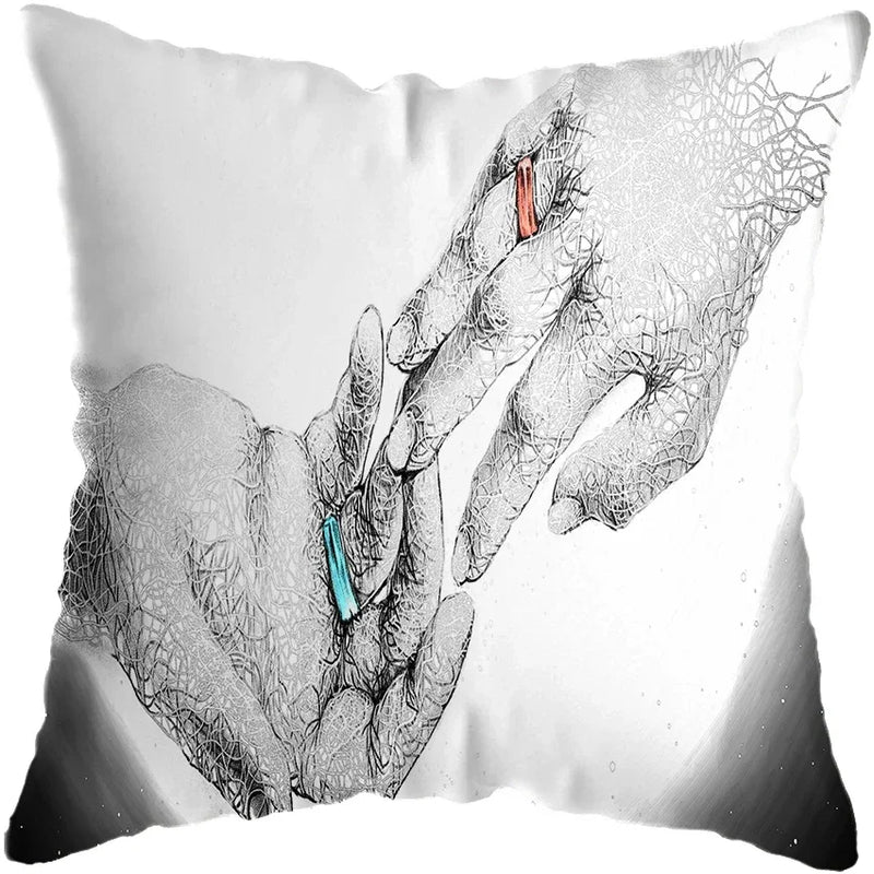 Axyaa Abstract Hands Art Decor Pillow Cover 45x45cm