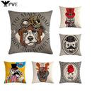 Axyaa Cartoon Dog Linen Pillow Case 45*45cm
