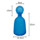 Frosted Glass Vase with Artificial Flowers - Axyaa Aesthetic Decor
