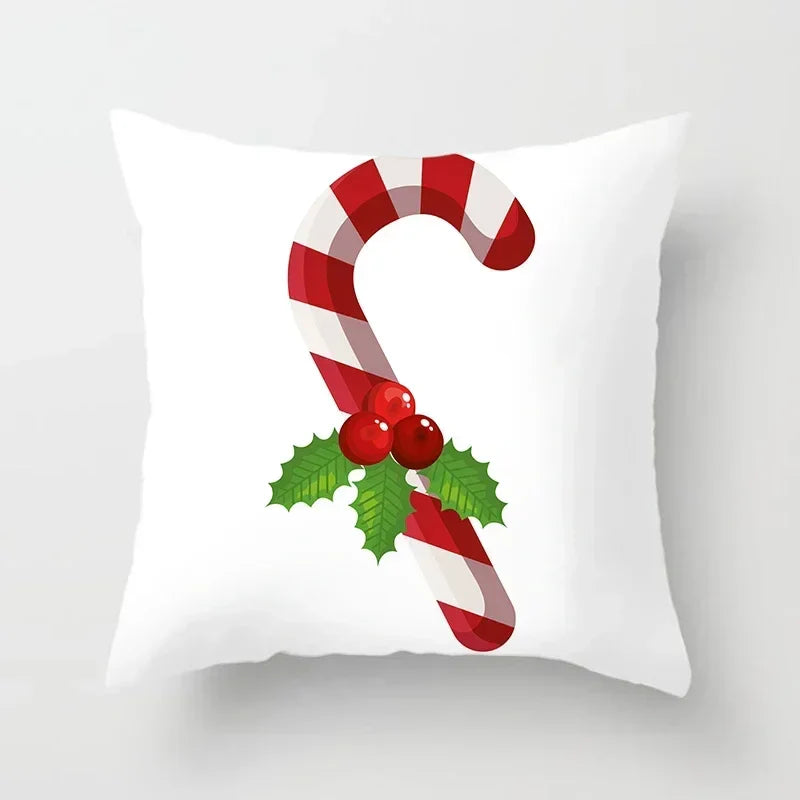 Axyaa Christmas Candy Print Pillow Cases for Festive Decor