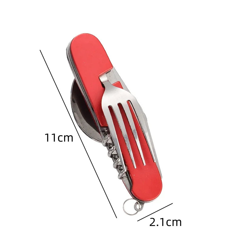 Axyaa 4-in-1 Stainless Steel Camping Utensils Set