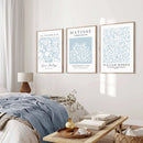 Blue Abstract Sage Matisse Plant Flower Set for Axyaa - Modern Minimalist Room Aesthetic
