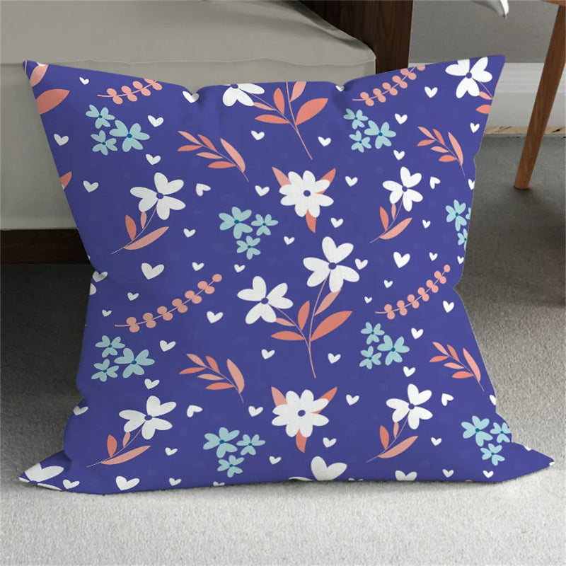 Axyaa Small Daisy Leaves Cushion Cover - Home Decor Pillowcases