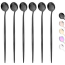 Axyaa Stainless Steel Rose Gold Long Handle Ice Tea Coffee Stir Spoon Set