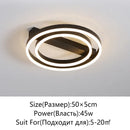 Axyaa Nordic Round LED Ceiling Light - Black Dimmable Modern Lamp