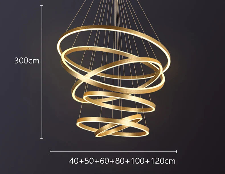 Axyaa Stainless Steel LED Chandelier for Nordic Home Decor