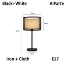 Axyaa Nordic Black/White Fabric Floor Lamp - Minimalist High Living Room Table Lamp