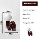 Axyaa Minimalist Glass Geometry LED Table Lamp for Bedroom and Living Room